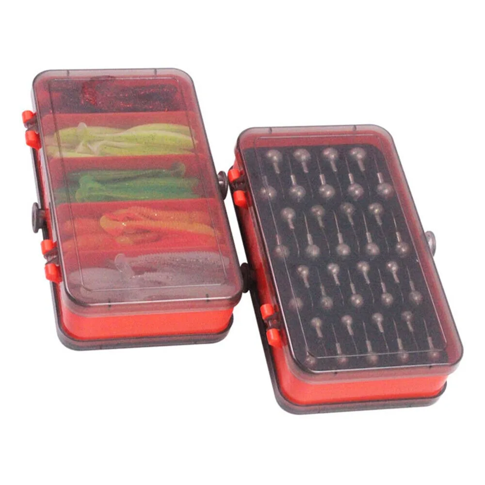 Fishing Lure Soft Plastic - Caja de cebo portátil de doble