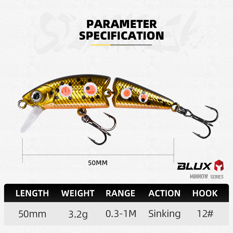 BLUX DR. Minnow Joint 50S Swim - Fishing Lure Swimbait reseña y precio